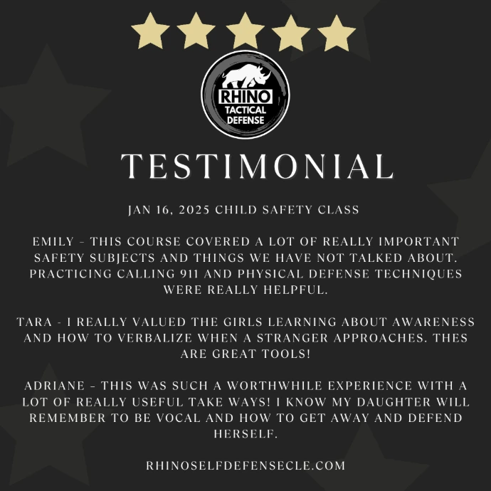 Reviews for a Child Safety class